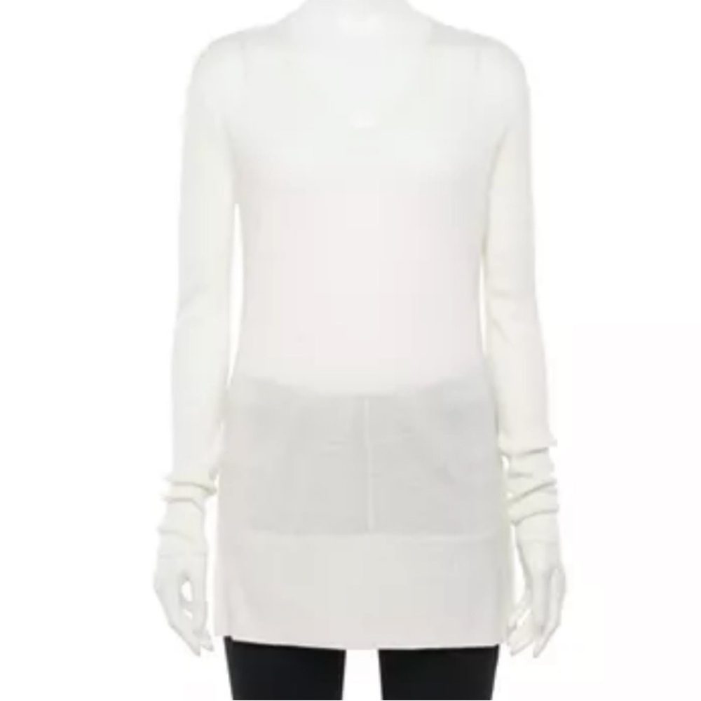 NWT Apt. 9 Cream V-Neck Rib Tunic Sweater Size M